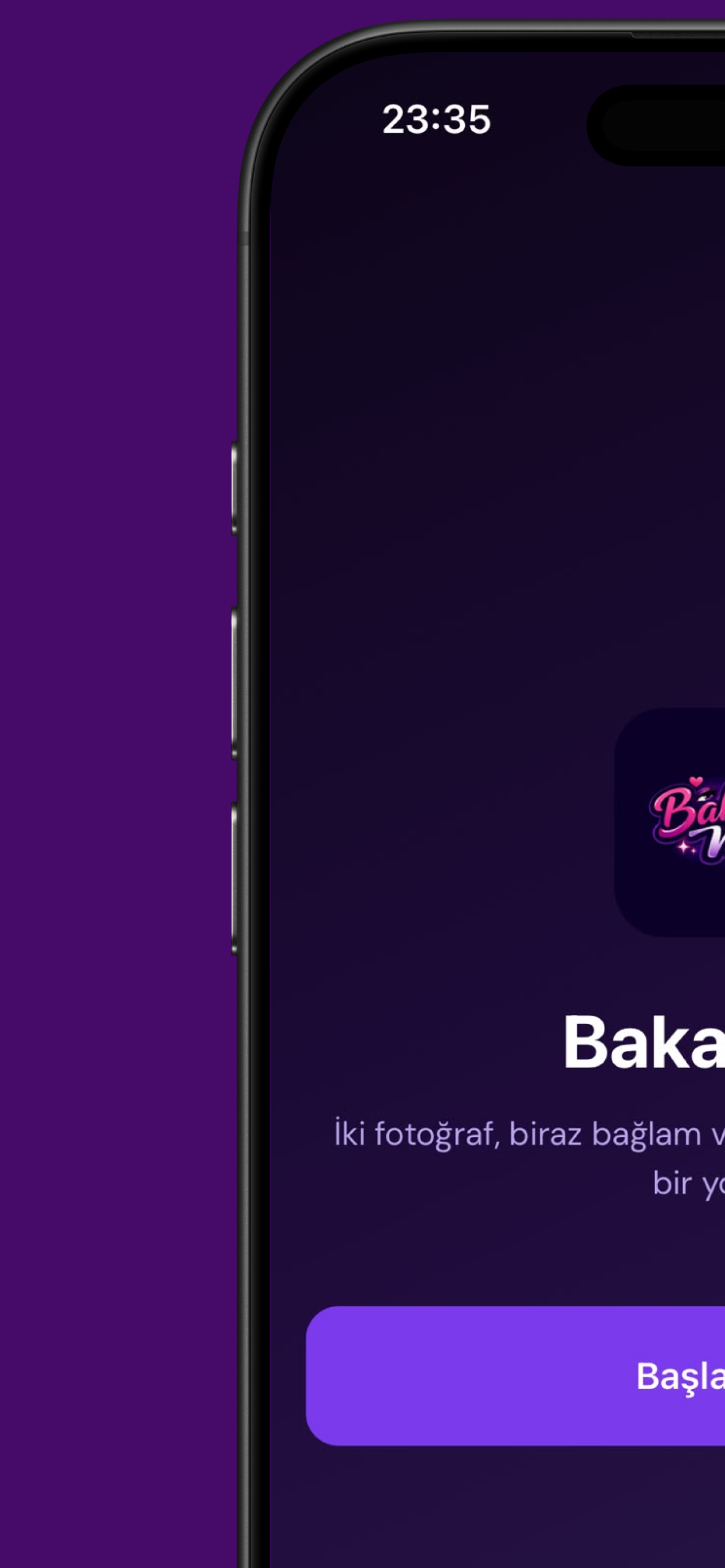Bakar Mı? başlangıç ekranı
